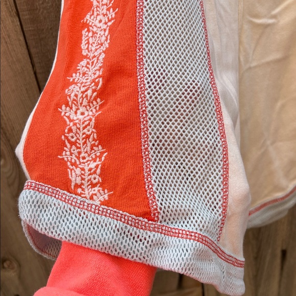 Free People Movement Way To Go Shorts in Floral Embroidered Coral Combo - Picture 7 of 14